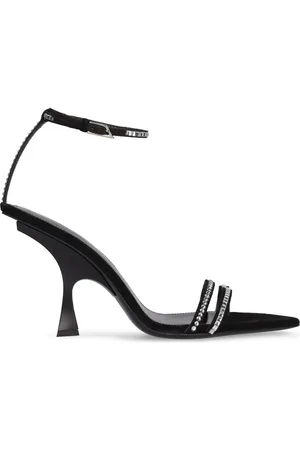 The Attico 95mm Ester Suede & Crystal Sandals