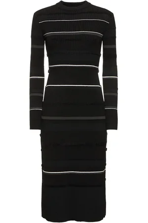Proenza Schouler Rachel Striped Rib Knit Midi Dress