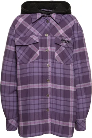 ROTATE Jissa Oversize Flannel Shirt W/hood