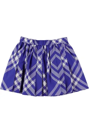 Burberry Check Print Pleated Cotton Skirt