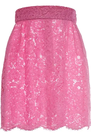 Dolce & Gabbana Floral & Dg Stretch Lace Mini Skirt