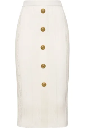 Balmain Embellished Knit Midi Skirt