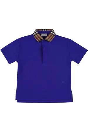 Burberry Cotton Piqué Polo Shirt W/ Check Collar
