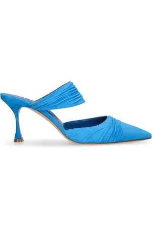 Manolo Blahnik 70mm Circeamu Suede Mules