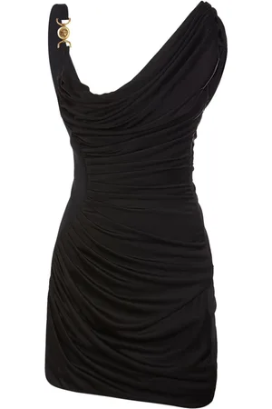 VERSACE Draped Viscose Liquid Jersey Mini Dress