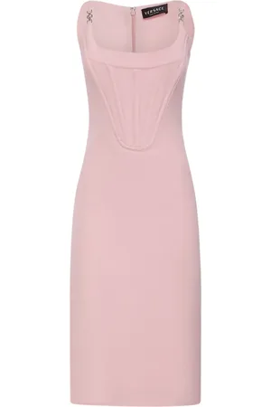 VERSACE Sleeveless Satin Bustier Mini Dress
