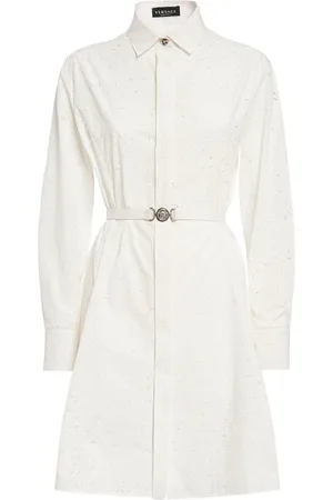VERSACE Baroque Brocade Poplin Mini Shirt Dress