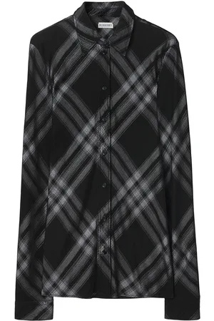 Burberry Check Viscose Knit Fitted Shirt