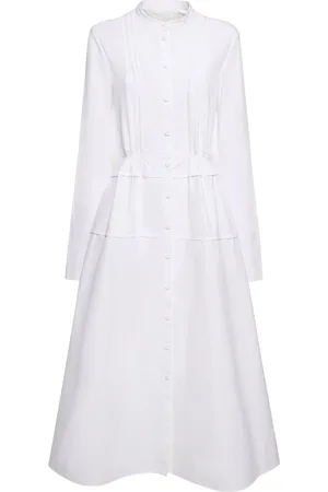 Jil Sander Heavy Cotton Poplin Midi Shirt Dress