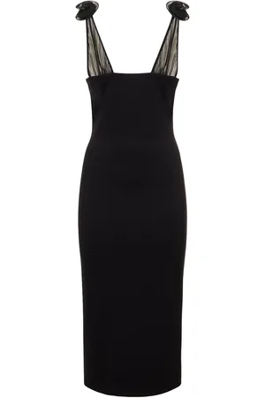 MAGDA BUTRYM Jersey Midi Dress W/roses