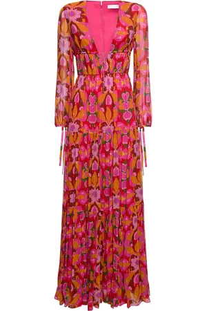 Borgo De Nor Freya Printed Chiffon Long Dress