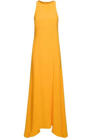 Jil Sander Viscose Blend Cady Flared Long Dress