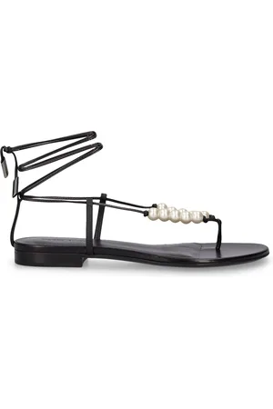 MAGDA BUTRYM 10mm Embellished Leather Flat Sandals