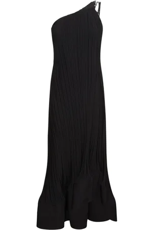 Lanvin Pleated Viscose Flared Long Dress