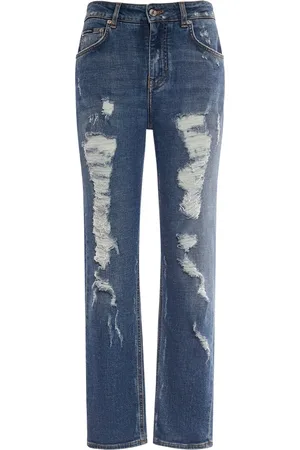 Dolce & Gabbana Distressed Denim Straight Jeans