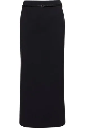 16Arlington Delta Wool Blend Long Skirt W/ Belt