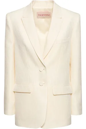 VALENTINO Wool & Silk Crepe Logo Jacket