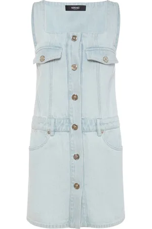 VERSACE Denim Elastic Waist Mini Dress