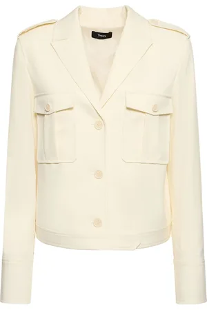 THEORY Boxy Fit Military Wool Blend Jacket