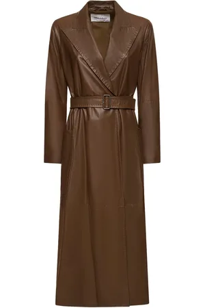 Max Mara Aiello Leather Trench Coat W/ Belt