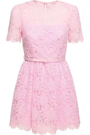 Self-Portrait Short Sleeve Lace Mini Dress