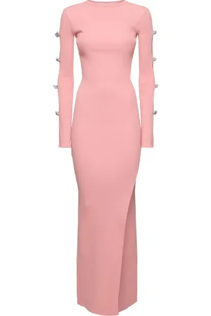 Mach & Mach Embellished Stretch Knit Maxi Dress