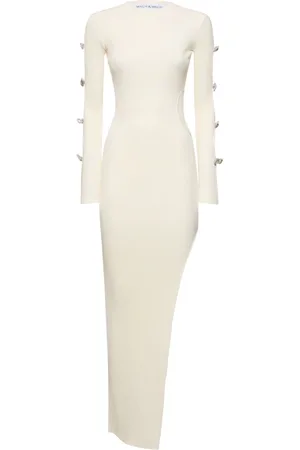 Mach & Mach Embellished Stretch Knit Maxi Dress