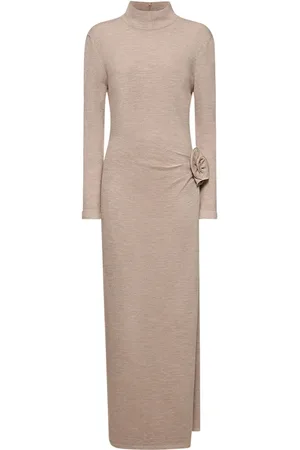 MAGDA BUTRYM Draped Wool & Silk Knit Long Dress