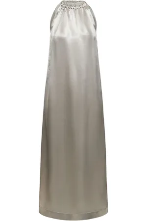 Loulou Studio Morene Silk Blend Halter Neck Long Dress