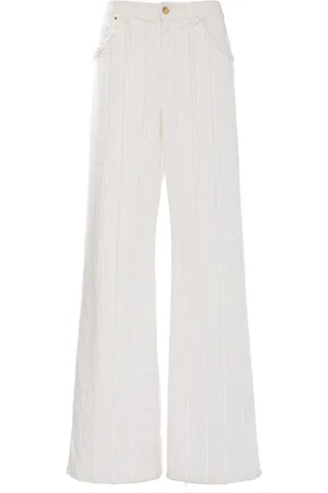BLUMARINE Cotton Denim Wide Jeans