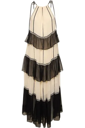 ULLA JOHNSON Delilah Embroidered Silk Long Dress