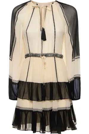 ULLA JOHNSON Loreli Embroidered Chiffon Mini Dress