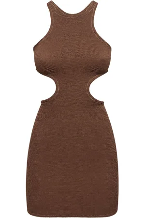Reina Olga Ele Cut Out Crinkle Stretch Mini Dress