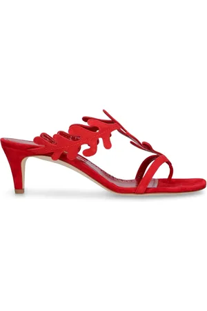 Manolo Blahnik 50mm Hidrag Suede Mule Sandals