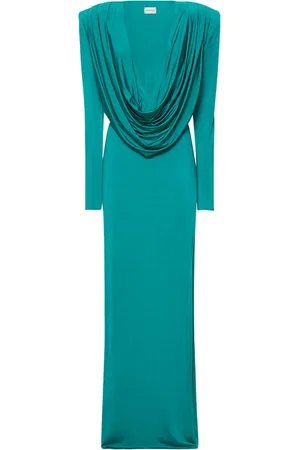 MAGDA BUTRYM Draped Viscose Jersey Long Dress