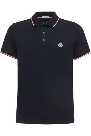 Moncler Tricolour-trimmed Cotton Piquet Polo