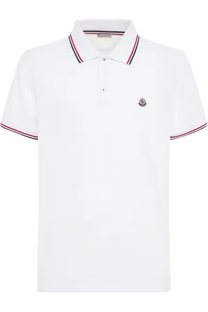 Moncler Tricolour-trimmed Cotton Piquet Polo