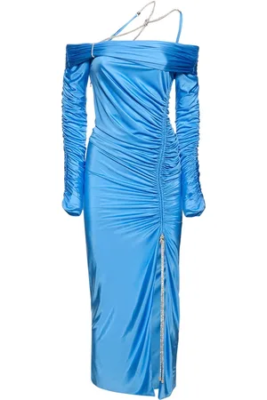 Zuhair Murad Off-shoulder Jersey Midi Dress