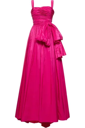 Zuhair Murad Draped Taffeta Square Neck Long Dress