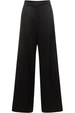 Max Mara Fiesta Silk Satin Slit Wide Pants