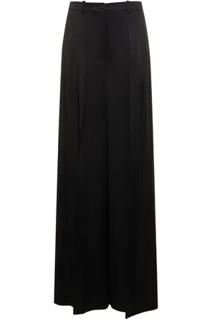 Michael Kors Pleated Satin High Rise Wide Pants