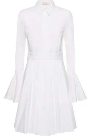 Michael Kors Bell Sleeve Stretch Cotton Shirt Dress