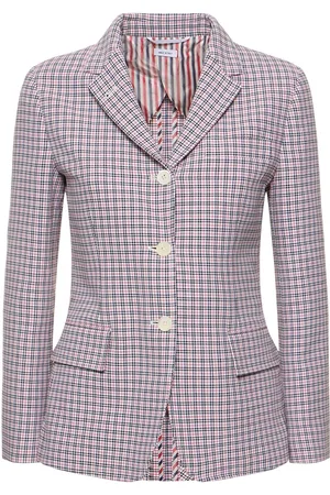 Thom Browne Cotton Check Crepe Jacket