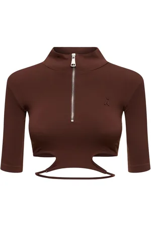 ANDREADAMO Sculpting Jersey Cutout Top