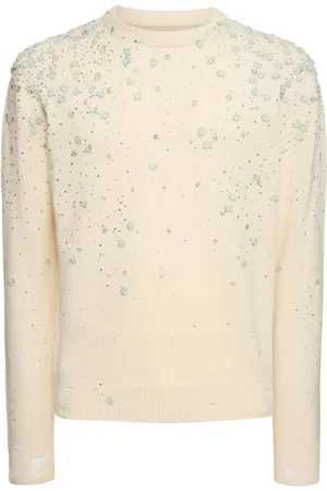 AMIRI Floral Embellished Cotton Knit Sweater