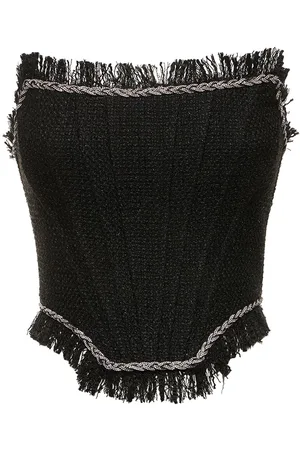 GIUSEPPE DI MORABITO Strapless Bouclé Bustier Top