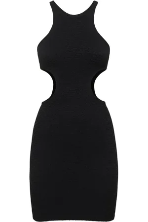 Reina Olga Ele Cut Out Crinkle Stretch Mini Dress