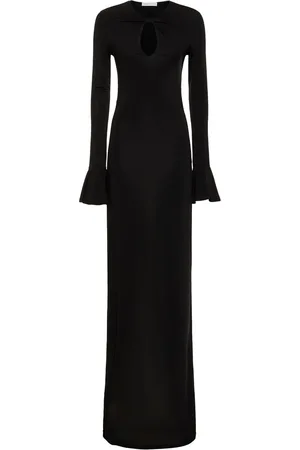 Nina Ricci Flared Cuff Cutout Jersey Long Dress