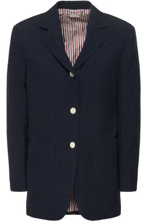 Thom Browne Wool Seersucker Jacket W/ Pockets