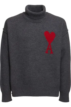 Ami Logo Wool Turtleneck Sweater